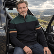 Barnaby Kingswell | Cotton Zip Sweater With Contrast Panel