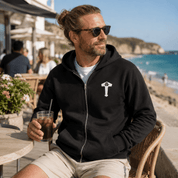Duncan Ferris | Navy Zip Hoodie With Kangaroo Pocket