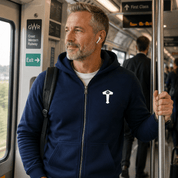 Duncan Ferris | Navy Zip Hoodie With Kangaroo Pocket