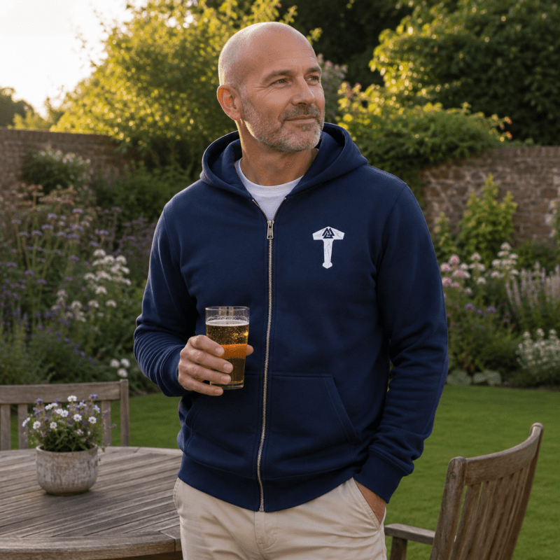 Duncan Ferris | Navy Zip Hoodie With Kangaroo Pocket
