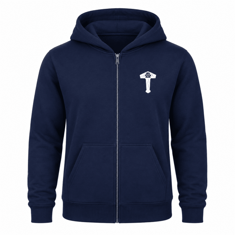 Duncan Ferris | Navy Zip Hoodie With Kangaroo Pocket