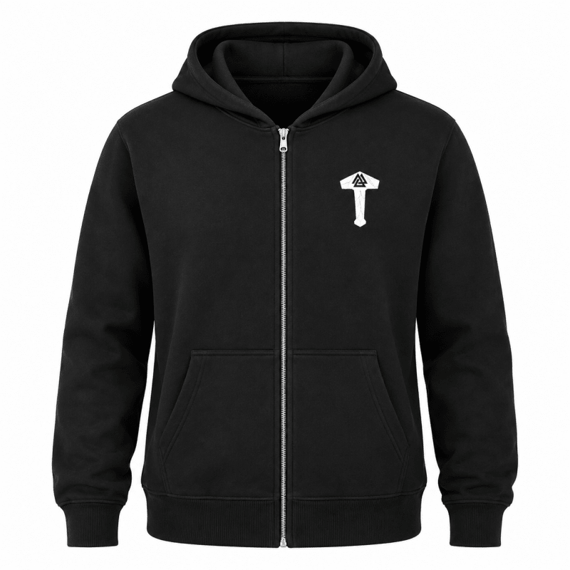 Duncan Ferris | Navy Zip Hoodie With Kangaroo Pocket