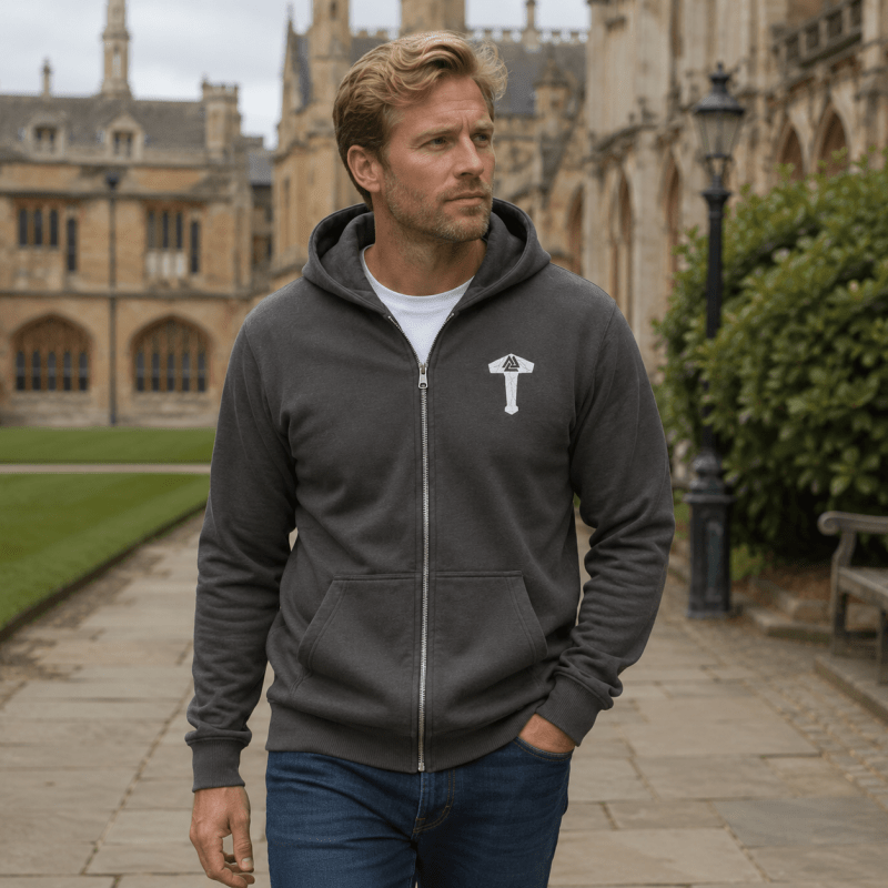 Duncan Ferris | Navy Zip Hoodie With Kangaroo Pocket
