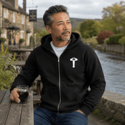 Duncan Ferris | Navy Zip Hoodie With Kangaroo Pocket