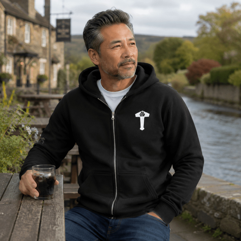 Duncan Ferris | Navy Zip Hoodie With Kangaroo Pocket
