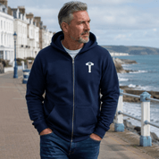 Duncan Ferris | Navy Zip Hoodie With Kangaroo Pocket