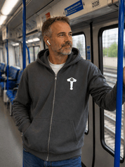 Duncan Ferris | Navy Zip Hoodie With Kangaroo Pocket