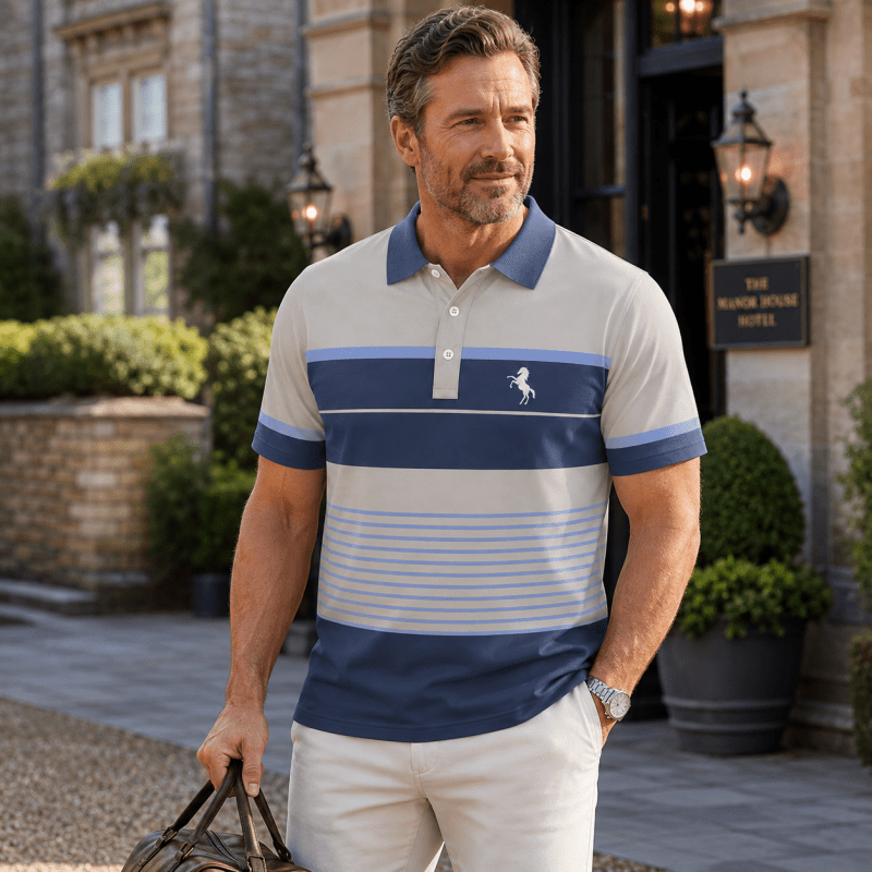 Barnaby Kingsley | Striped Contrast Polo Shirt