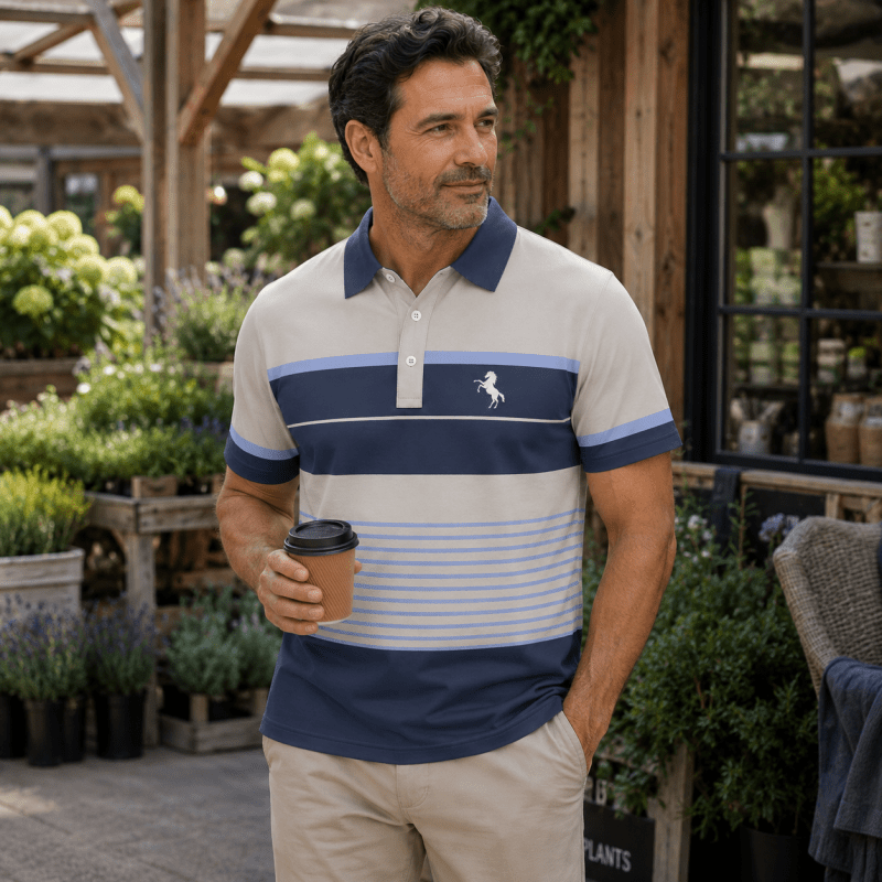 Barnaby Kingsley | Striped Contrast Polo Shirt