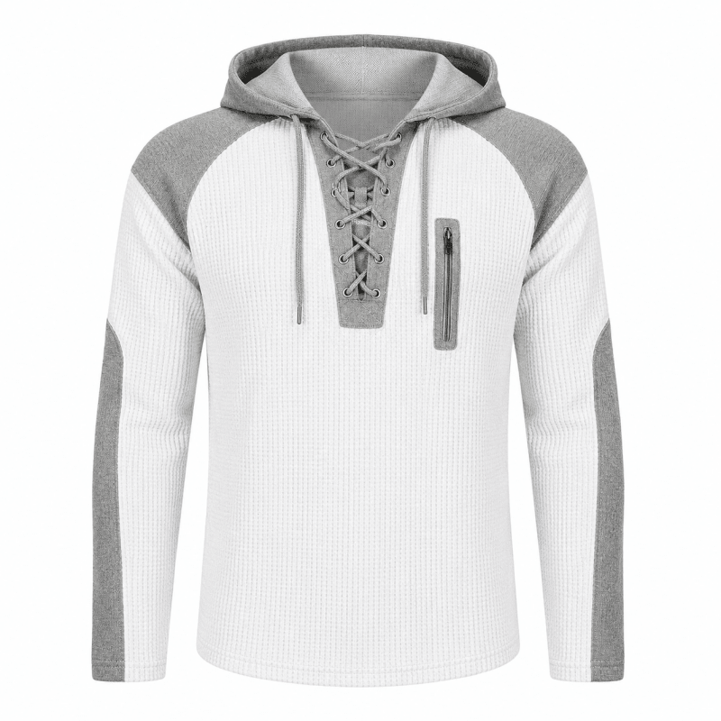 Jasper Holbrook | Colourblock Hoodie With Lace-Up Detail
