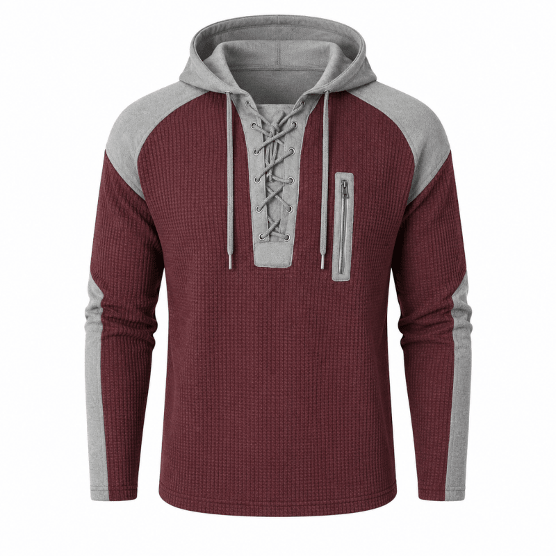 Jasper Holbrook | Colourblock Hoodie With Lace-Up Detail