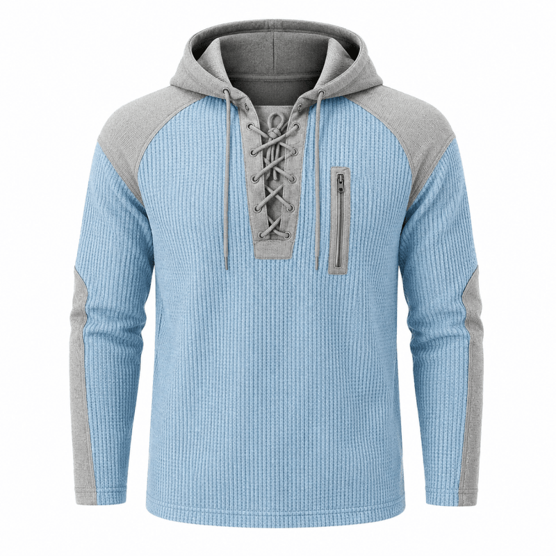 Jasper Holbrook | Colourblock Hoodie With Lace-Up Detail