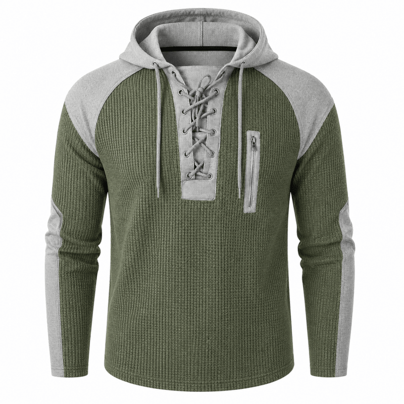 Jasper Holbrook | Colourblock Hoodie With Lace-Up Detail