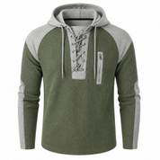 Jasper Holbrook | Colourblock Hoodie With Lace-Up Detail