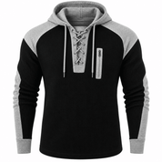 Jasper Holbrook | Colourblock Hoodie With Lace-Up Detail