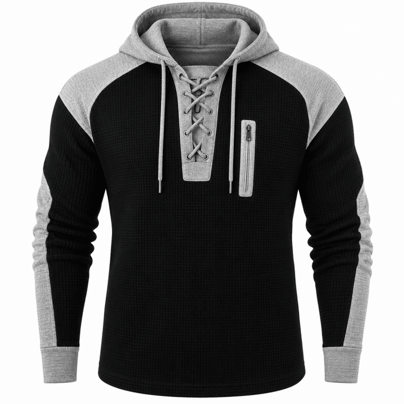 Jasper Holbrook | Colourblock Hoodie With Lace-Up Detail