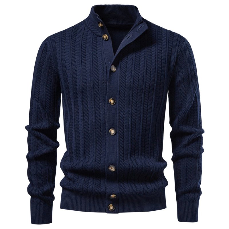 Nigel Ashcombe | Cable-Knit Cotton Sweater With Stand Collar