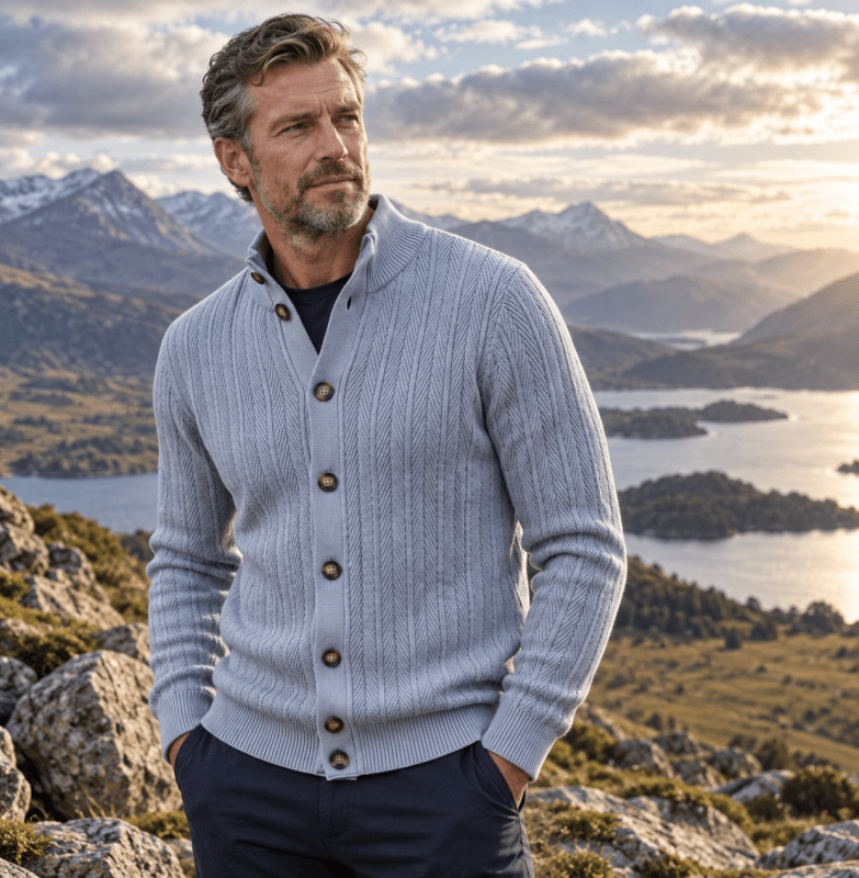 Nigel Ashcombe | Cable-Knit Cotton Sweater With Stand Collar