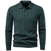Rowan Whitlock | Ribbed Knit Sweater With Polo Collar