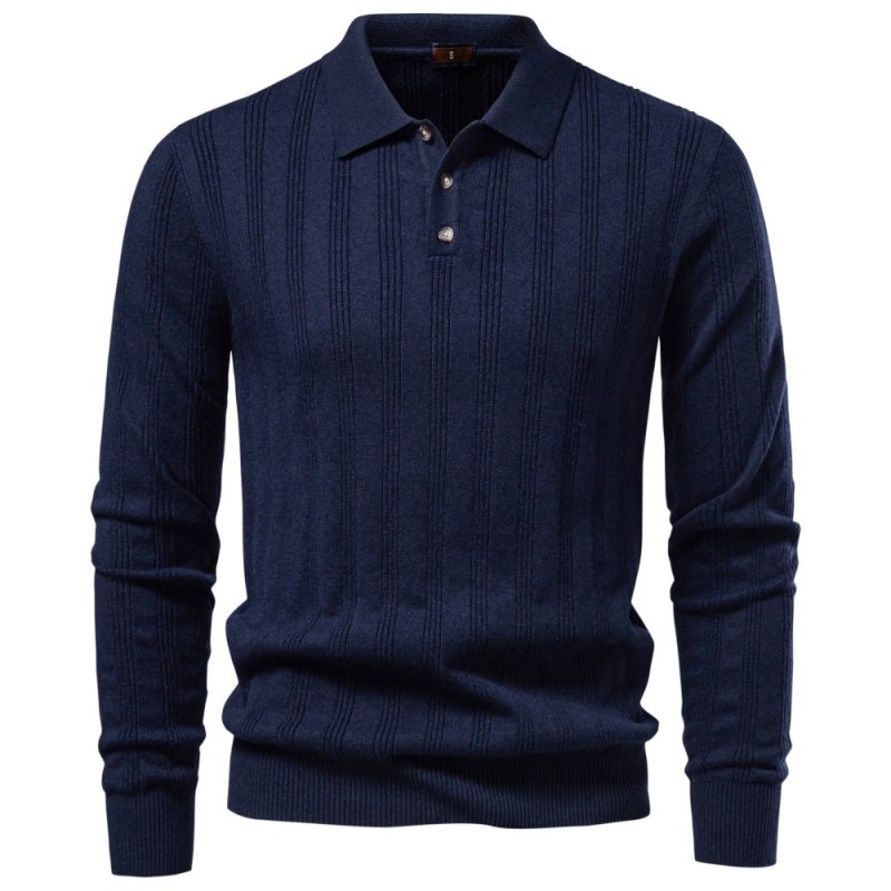 Rowan Whitlock | Ribbed Knit Sweater With Polo Collar