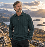 Rowan Whitlock | Ribbed Knit Sweater With Polo Collar