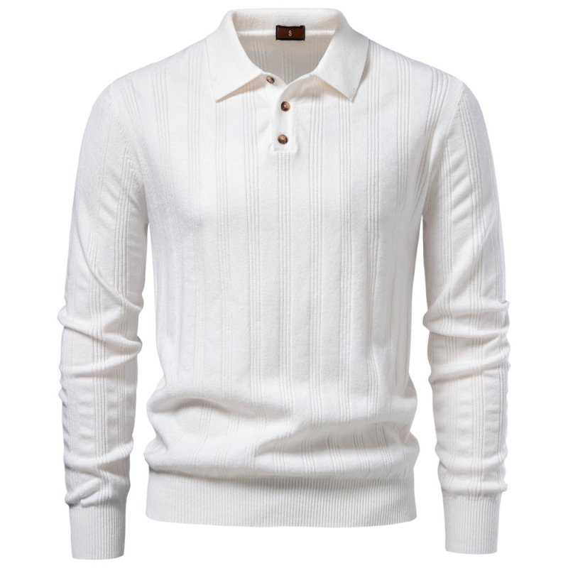 Rowan Whitlock | Ribbed Knit Sweater With Polo Collar