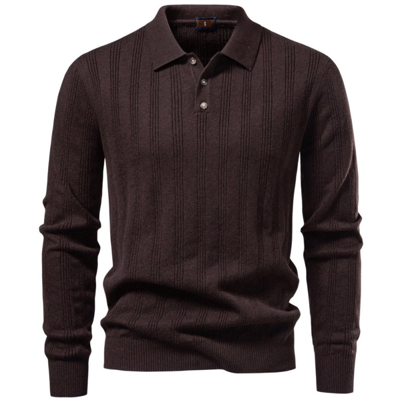 Rowan Whitlock | Ribbed Knit Sweater With Polo Collar