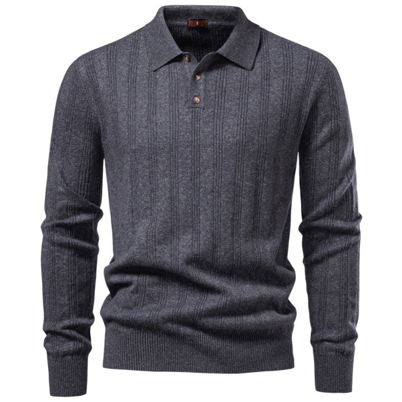 Rowan Whitlock | Ribbed Knit Sweater With Polo Collar