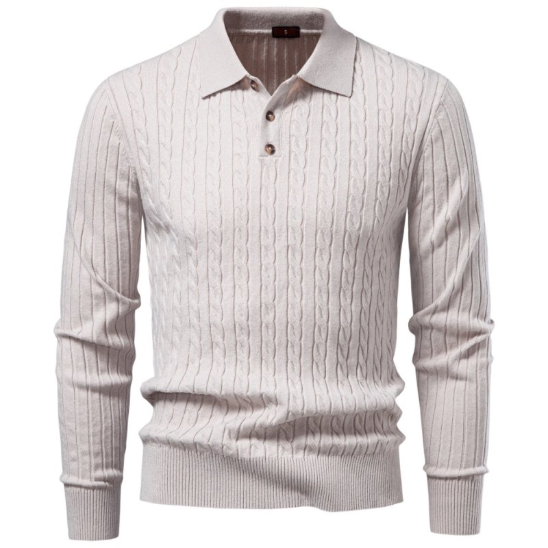 Rupert Colton | Cable-Knit Polo Sweater For Men