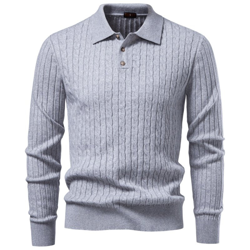 Rupert Colton | Cable-Knit Polo Sweater For Men