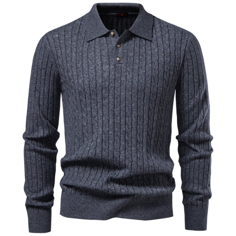 Rupert Colton | Cable-Knit Polo Sweater For Men