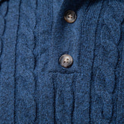 Rupert Colton | Cable-Knit Polo Sweater For Men