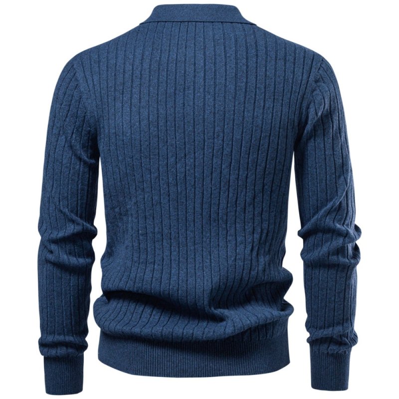 Rupert Colton | Cable-Knit Polo Sweater For Men