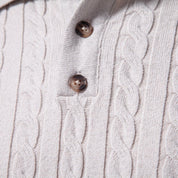 Rupert Colton | Cable-Knit Polo Sweater For Men