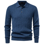 Rupert Colton | Cable-Knit Polo Sweater For Men