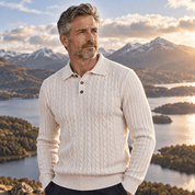 Rupert Colton | Cable-Knit Polo Sweater For Men