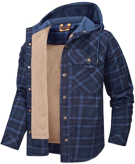 Nathaniel Hayes | Sherpa-Lined Plaid Hooded Jacket