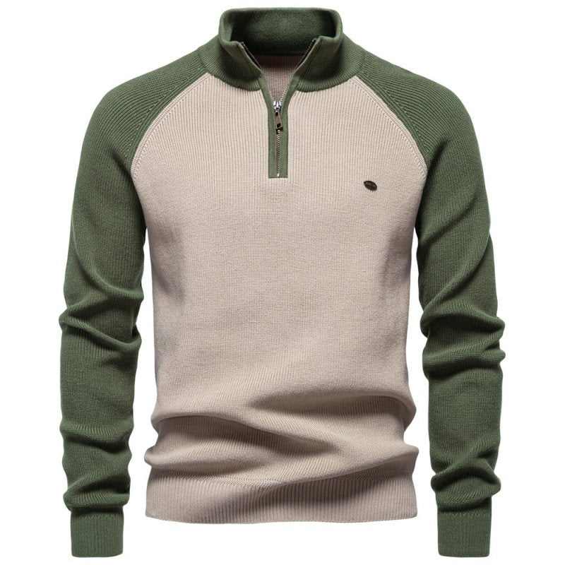 Nigel Prescott | Two-Tone Quarter-Zip Sweater