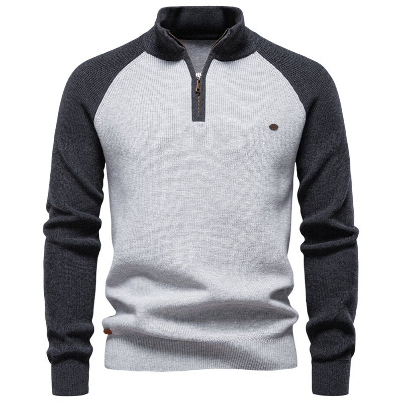 Nigel Prescott | Two-Tone Quarter-Zip Sweater