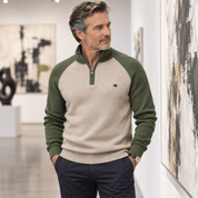 Nigel Prescott | Two-Tone Quarter-Zip Sweater