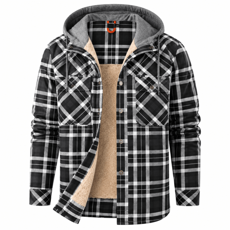 Nathaniel Hayes | Sherpa-Lined Plaid Hooded Jacket