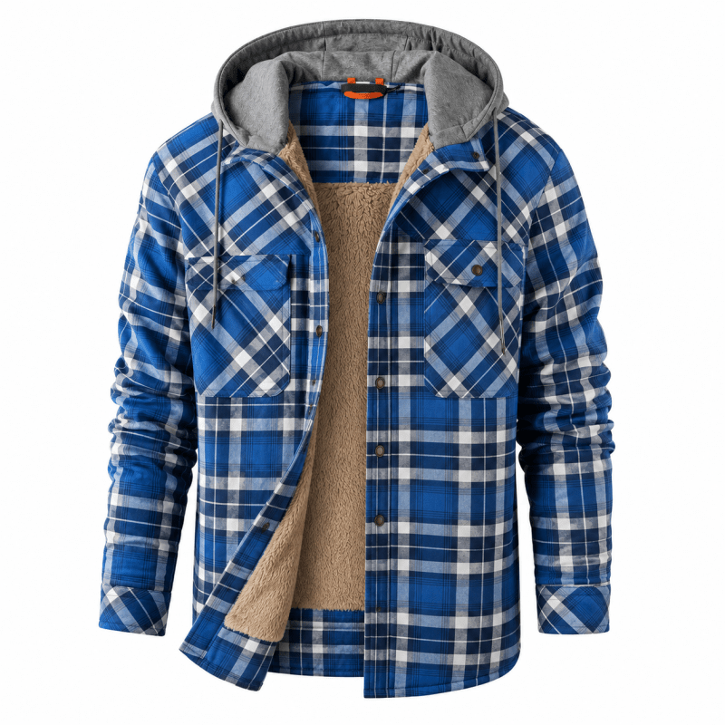 Nathaniel Hayes | Sherpa-Lined Plaid Hooded Jacket