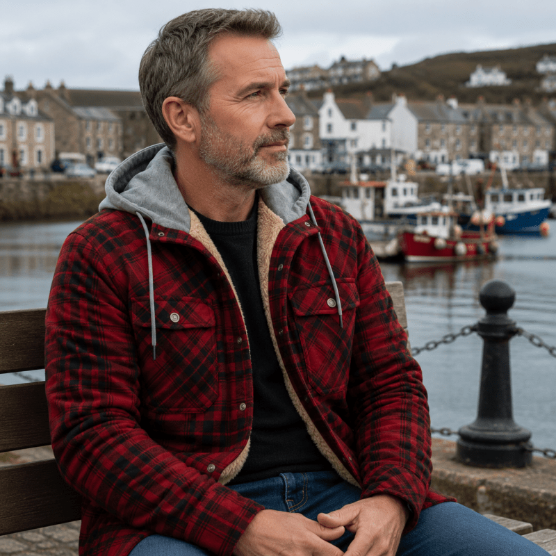 Nathaniel Hayes | Sherpa-Lined Plaid Hooded Jacket