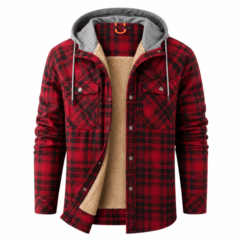 Nathaniel Hayes | Sherpa-Lined Plaid Hooded Jacket