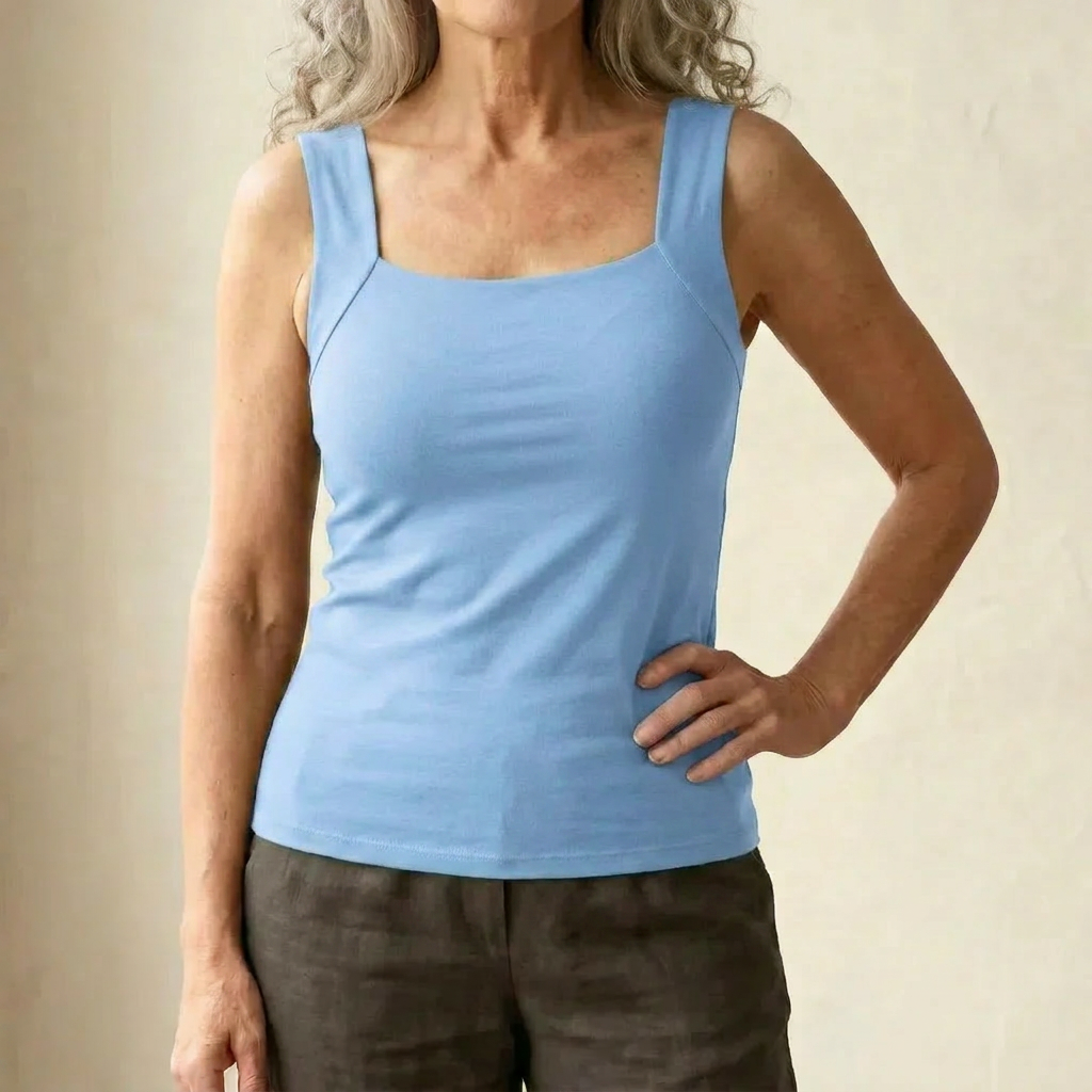 Victoria Wells | Built-In Bra Tank Top in Warm Mocha