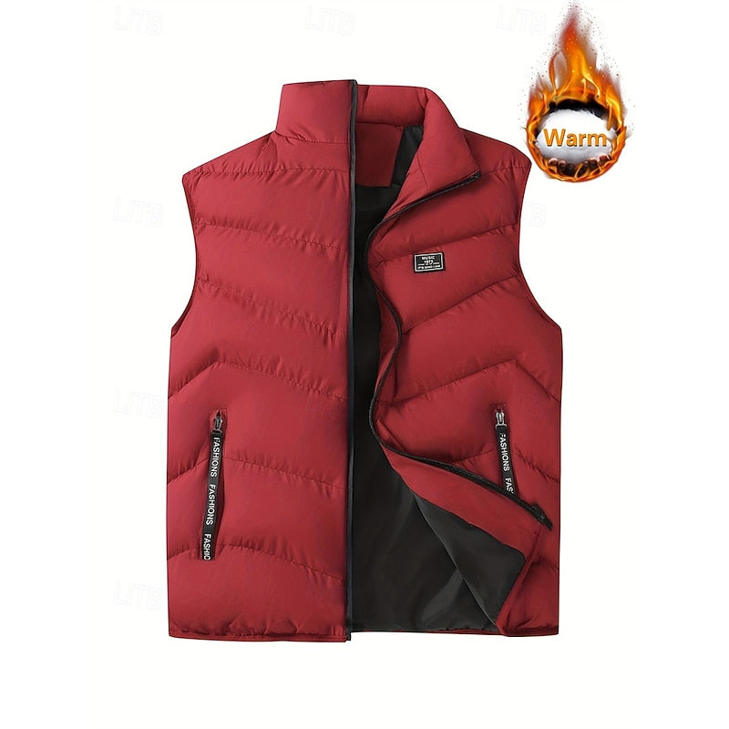 Foster | Quilted Padded Gilet in Rich Crimson