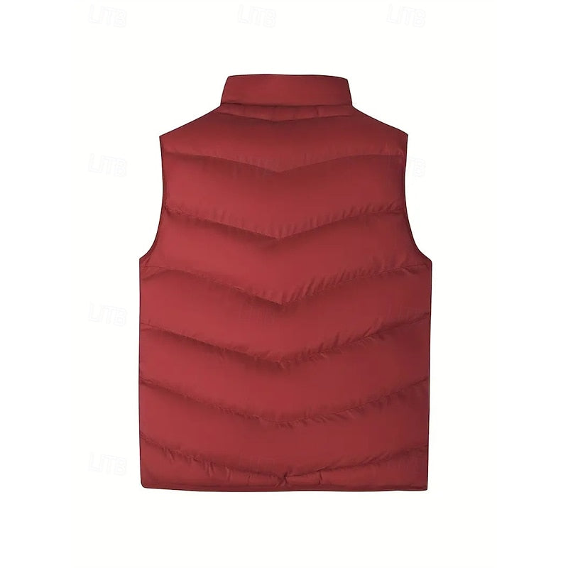 Foster | Quilted Padded Gilet in Rich Crimson