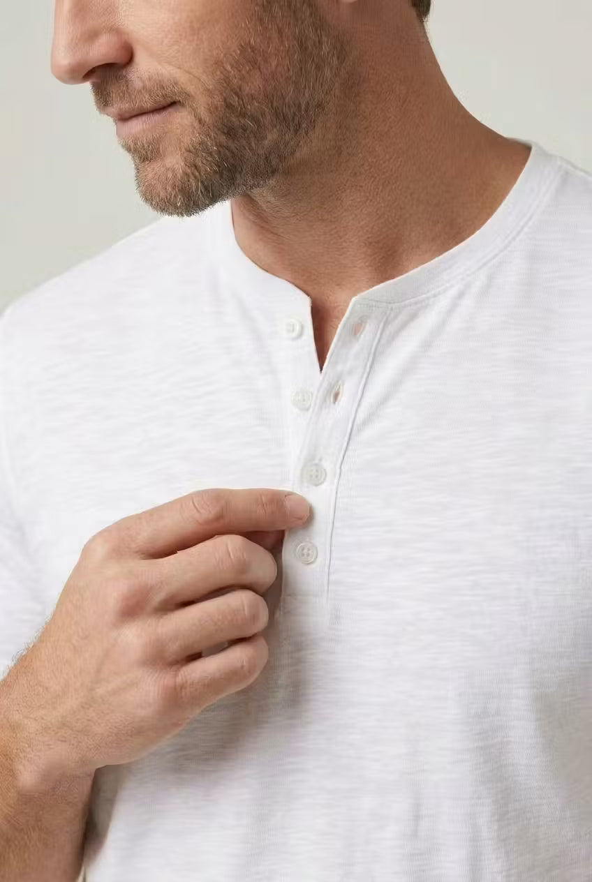 Fletcher Morris | Men's Cotton Henley T-Shirt Relaxed Fit