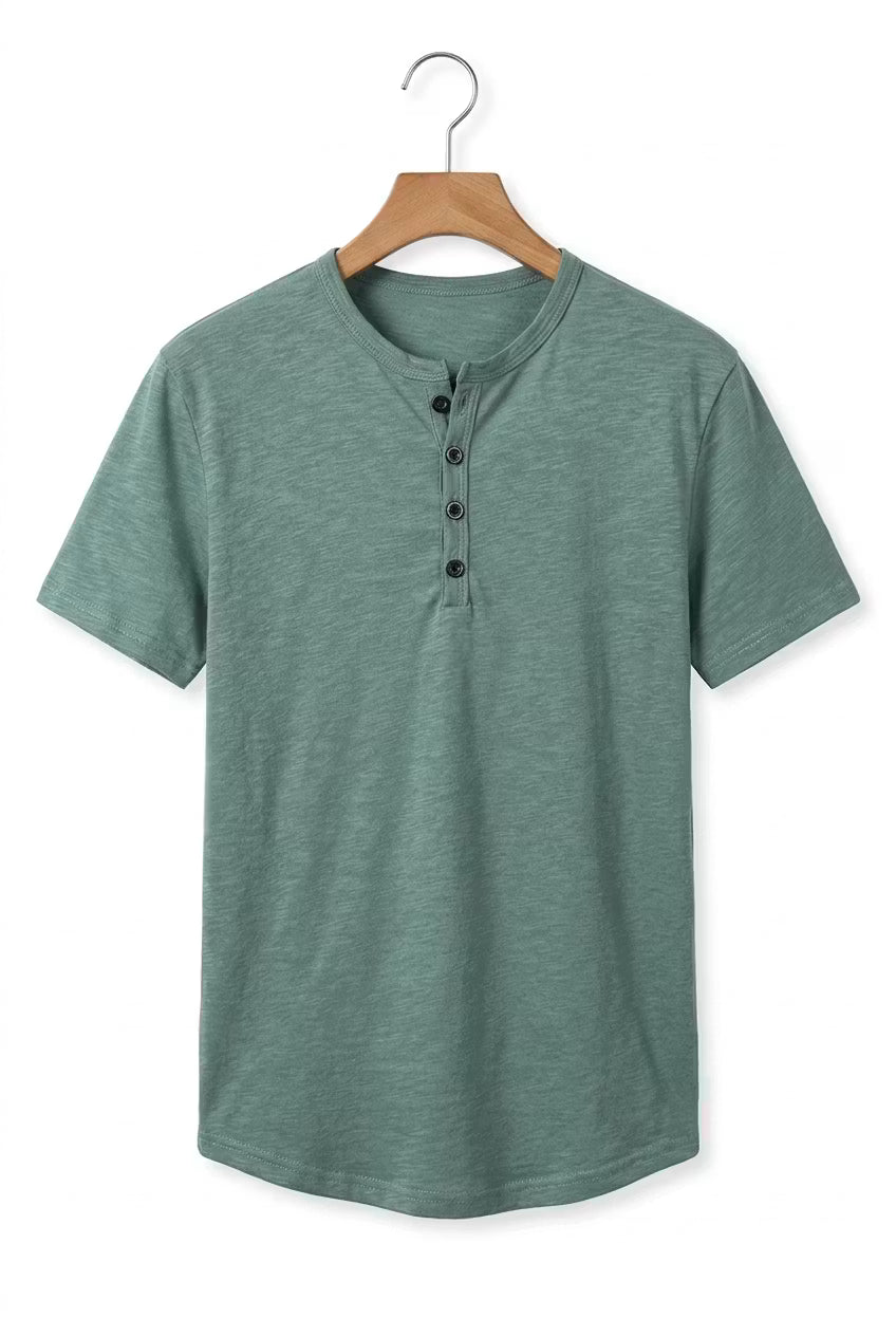 Fletcher Morris | Men's Cotton Henley T-Shirt Relaxed Fit