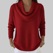 Clara Sheldon | Cowl Neck Sweater With Ribbed Knit